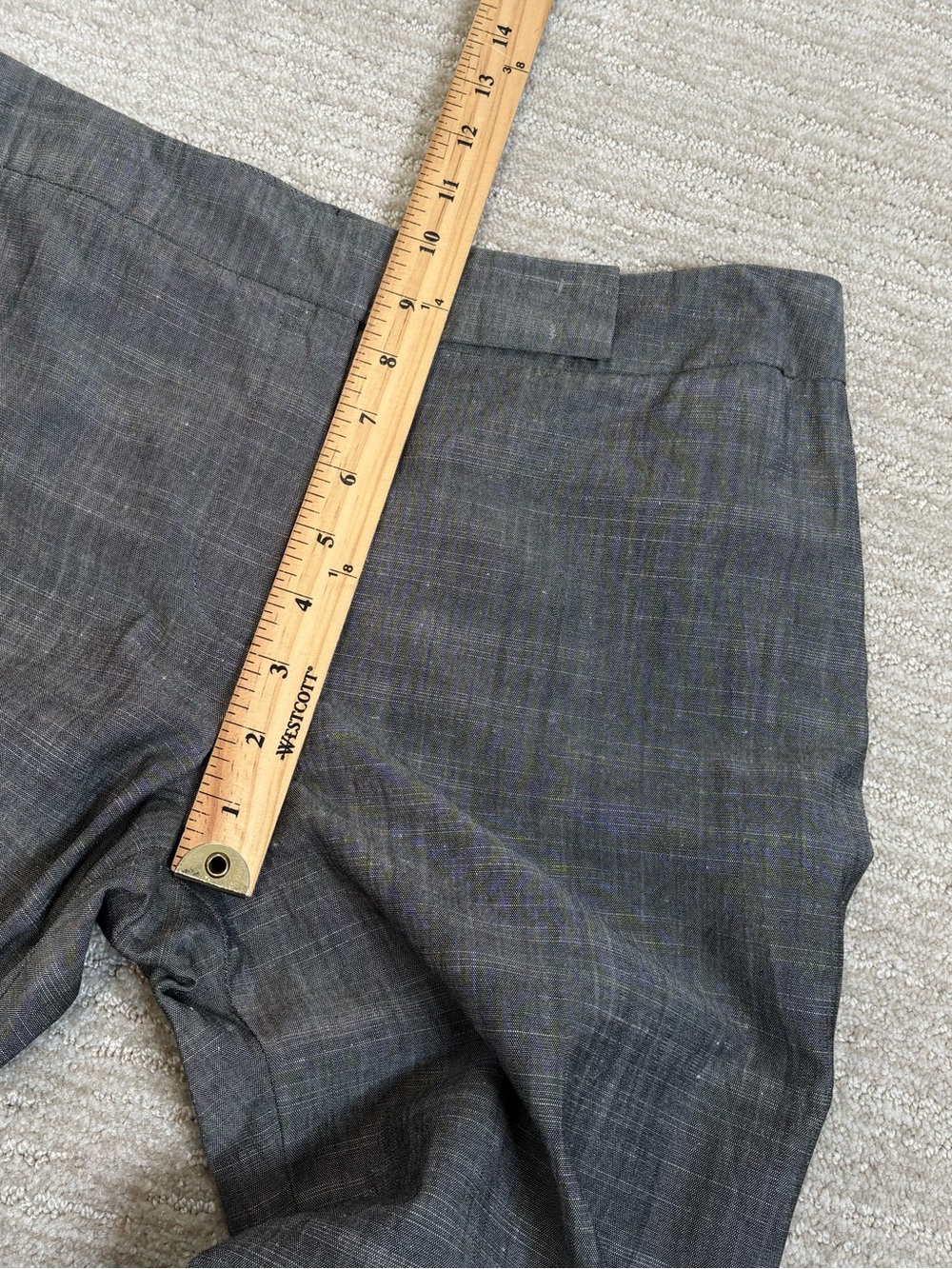 Escada Wool Silk Linen Blend Wide Leg Trouser Pant Size 38 US 8 Mid Rise Classic - Picture 8 of 13